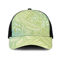 Baby Green Gradient Polynesia Mesh Trucker Cap Hawaiian Tribal Hammerhead Shark Tattoo LT14 One Size Black Baby Green - Polynesian Pride