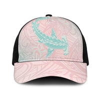 Baby Pink Gradient Polynesia Baseball Net Cap Hawaiian Tribal Hammerhead Shark Tattoo LT14 One Size Black Baby Pink - Polynesian Pride