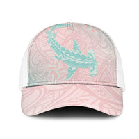 Baby Pink Gradient Polynesia Mesh Trucker Cap Hawaiian Tribal Hammerhead Shark Tattoo LT14 One Size White Baby Pink - Polynesian Pride