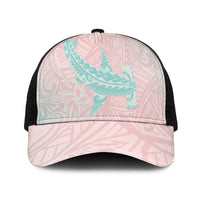 Baby Pink Gradient Polynesia Mesh Trucker Cap Hawaiian Tribal Hammerhead Shark Tattoo LT14 One Size Black Baby Pink - Polynesian Pride