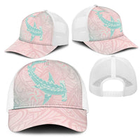 Baby Pink Gradient Polynesia Mesh Trucker Cap Hawaiian Tribal Hammerhead Shark Tattoo LT14 - Polynesian Pride