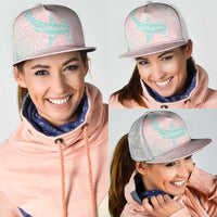 Baby Pink Gradient Polynesia Mesh Trucker Cap Hawaiian Tribal Hammerhead Shark Tattoo LT14 - Polynesian Pride
