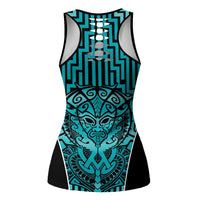 Basketball New Zealand Hollow Tank Top Teal Maori Ta Moko Indigenous LT9 - Polynesian Pride