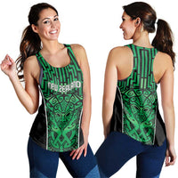 Basketball New Zealand Women Racerback Tank Green Maori Ta Moko Indigenous - Polynesian Pride
