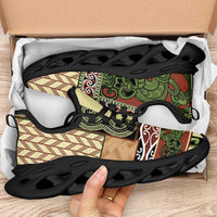 Beige Aotearoa Kowhaiwhai Pattern Clunky Sneakers NZ Maori Quilt Style - Polynesian Pride