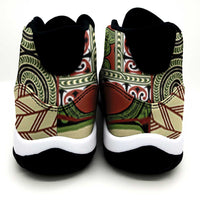 Beige Aotearoa Kowhaiwhai Pattern Sneakers J11 NZ Maori Quilt Style - Polynesian Pride