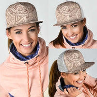 Beige Gradient Polynesia Mesh Trucker Cap Hawaiian Tribal Hammerhead Shark Tattoo LT14 - Polynesian Pride