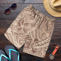 Beige Gradient Polynesia Shorts for Men Hawaiian Tribal Hammerhead Shark Tattoo LT14 Beige - Polynesian Pride