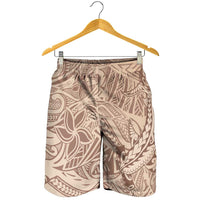 Beige Gradient Polynesia Shorts for Men Hawaiian Tribal Hammerhead Shark Tattoo LT14 - Polynesian Pride