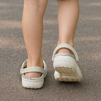 Beige Hawaii Clogs Shoes Hammerhead Shark Tattoo Curve Polynesian - Polynesian Pride