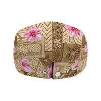 Beige Hawaii Hibiscus Tropical Flowers Motifs Jeff Hat - Polynesian Pride