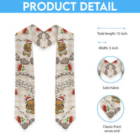 Beige Palaka Hawaii Mele Kalikimaka Graduation Stole Ohia Lehua Shell Leis Funny Gingerbread Santa LT14 - Polynesian Pride