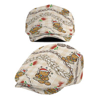 Beige Palaka Hawaii Mele Kalikimaka Jeff Hat Ohia Lehua Shell Leis Funny Gingerbread Santa - Polynesian Pride