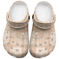 Beige Palaka Quilt Hawaii Clogs Shoes Traditional Hawaii-plaid Pattern LT14 Beige - Polynesian Pride