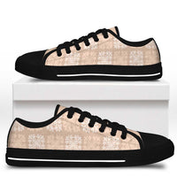 Beige Palaka Quilt Hawaii Low Top Shoes Traditional Hawaii-plaid Pattern - Polynesian Pride