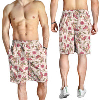 Beige Paniolo Palaka Hawaiian Cowgirl Christmas Shorts for Men LT9 - Polynesian Pride