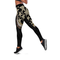 Beige Polynesian Starfish Unique Pattern Leggings LT01 Beige - Polynesian Pride