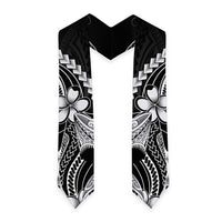 Black Aloha Hawaii Graduation Stole Polynesian Shark Tattoo With Plumeria LT14 - Polynesian Pride