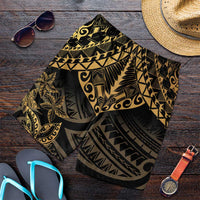 Black and Gold Polynesia Shorts for Men Plumeria Tattoo With Polynesian Pattern LT14 Black - Polynesian Pride