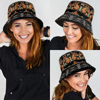 Black Batik Papua-inspired Pattern Bucket Hat - Polynesian Pride