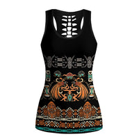 Black Batik Papua-inspired Pattern Hollow Tank Top LT9 Female Black - Polynesian Pride