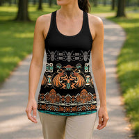 Black Batik Papua-inspired Pattern Hollow Tank Top LT9 - Polynesian Pride
