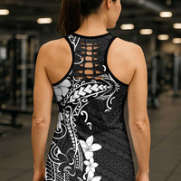 Black Hawaii Hollow Tank Top Hammerhead Shark Tattoo Curve Polynesian - Polynesian Pride