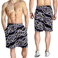 Black Hawaii Palaka Honohono Pikake Shorts for Men Hawaiian Orchid Lei Polynesian Pattern LT14 - Polynesian Pride