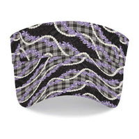 Black Hawaii Palaka Honohono Pikake Sun Visor Cap Hawaiian Orchid Lei Polynesian Pattern LT14 - Polynesian Pride
