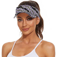 Black Hawaii Palaka Honohono Pikake Sun Visor Cap Hawaiian Orchid Lei Polynesian Pattern LT14 - Polynesian Pride