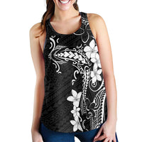 Black Hawaii Women Racerback Tank Hammerhead Shark Tattoo Curve Polynesian - Polynesian Pride