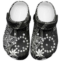 Black Kuki Airani Tapakau Clogs Shoes Tribal Anchor Mix Tiare