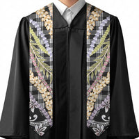 Black Palaka Hawaii Leis Graduation Stole Hawaiian-plaid Elegant Tropical Vibes LT14 - Polynesian Pride