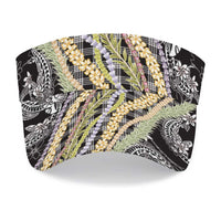 Black Palaka Hawaii Leis Sun Visor Cap Hawaiian-plaid Elegant Tropical Vibes LT14 - Polynesian Pride