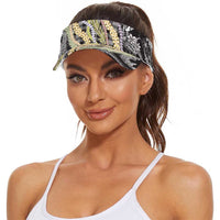 Black Palaka Hawaii Leis Sun Visor Cap Hawaiian-plaid Elegant Tropical Vibes LT14 - Polynesian Pride