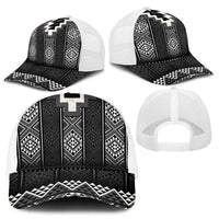 Black Taniko Aotearoa Baseball Net Cap Niho Taniwha Mix Poutama - Polynesian Pride