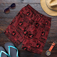 Black Tonga Kilisimasi Fiefia Shorts for Men Pacific Patchwork Xmas Vibes LT9 Black - Polynesian Pride