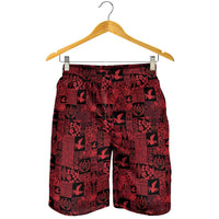 Black Tonga Kilisimasi Fiefia Shorts for Men Pacific Patchwork Xmas Vibes LT9 - Polynesian Pride