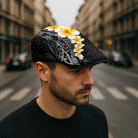 Black Tropical Plumeria With Galaxy Polynesian Art Jeff Hat - Polynesian Pride