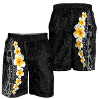 Black Tropical Plumeria With Galaxy Polynesian Art Shorts for Men LT14 - Polynesian Pride