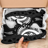 Black White New Zealand Puhoro Ta Moko Clunky Sneakers LT14 - Polynesian Pride