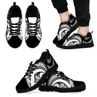 Black White New Zealand Puhoro Ta Moko Sneakers LT14 - Polynesian Pride