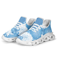 Blue Aloha Hawaii Clunky Sneakers Monstera Hibiscus Plumeria Seamless Vibes - Polynesian Pride