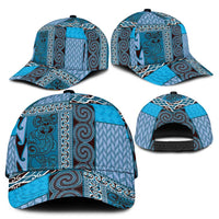 Blue Aotearoa Kowhaiwhai Pattern Classic Cap NZ Maori Quilt Style - Polynesian Pride