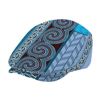 Blue Aotearoa Kowhaiwhai Pattern Jeff Hat NZ Maori Quilt Style - Polynesian Pride