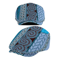 Blue Aotearoa Kowhaiwhai Pattern Jeff Hat NZ Maori Quilt Style - Polynesian Pride