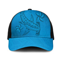 Blue Gradient Polynesia Baseball Net Cap Hawaiian Tribal Hammerhead Shark Tattoo LT14 One Size Black Blue - Polynesian Pride