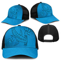 Blue Gradient Polynesia Baseball Net Cap Hawaiian Tribal Hammerhead Shark Tattoo LT14 - Polynesian Pride