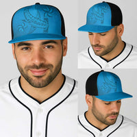 Blue Gradient Polynesia Baseball Net Cap Hawaiian Tribal Hammerhead Shark Tattoo LT14 - Polynesian Pride