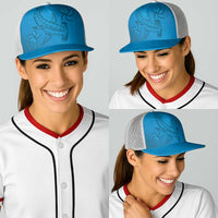 Blue Gradient Polynesia Baseball Net Cap Hawaiian Tribal Hammerhead Shark Tattoo LT14 - Polynesian Pride